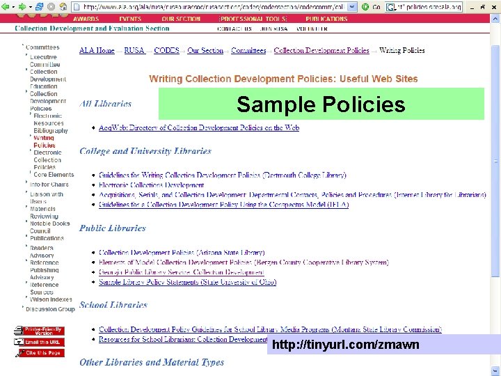 Sample Policies http: //tinyurl. com/zmawn 