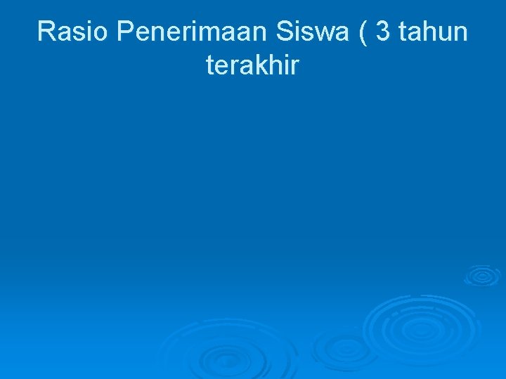 Rasio Penerimaan Siswa ( 3 tahun terakhir 