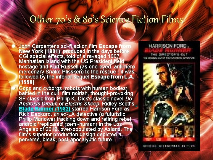 Other 70’s & 80’s Science Fiction Films ® John Carpenter's sci-fi action film Escape