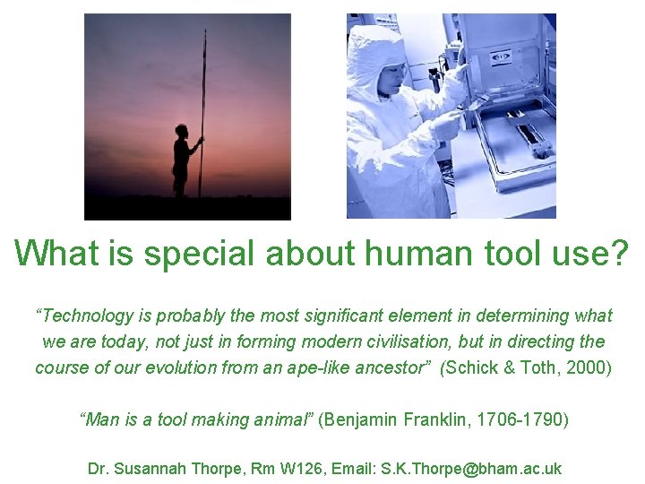 What is special about human tool use? “Technology is probably the most significant element