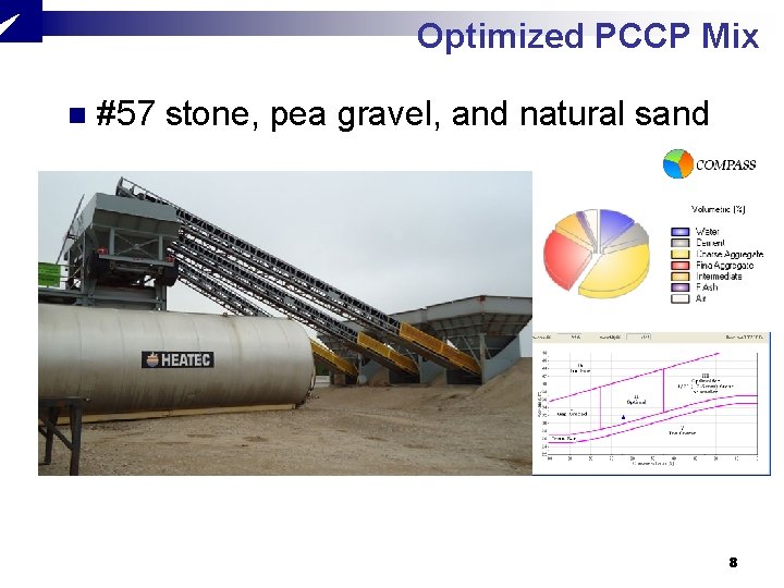 Optimized PCCP Mix n #57 stone, pea gravel, and natural sand 8 Optimized PCCP Mix n #57 stone, pea gravel, and natural sand 8