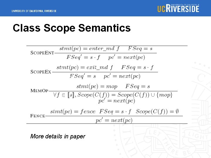 Class Scope Semantics More details in paper 