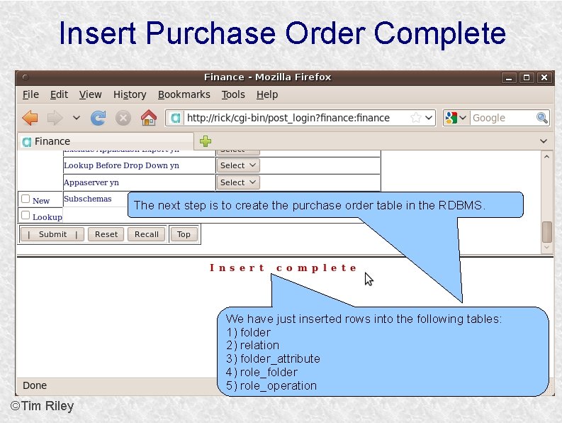 Insert Purchase Order Complete The next step is to create the purchase order table