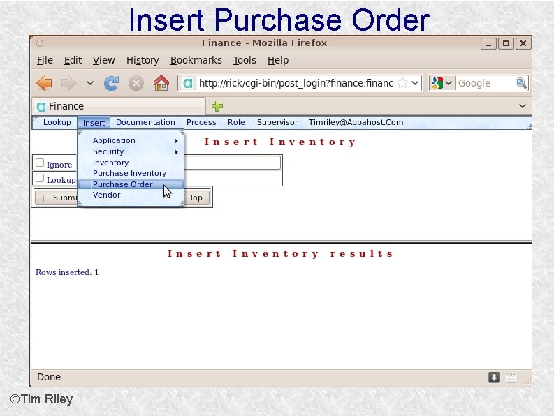 Insert Purchase Order ©Tim Riley 