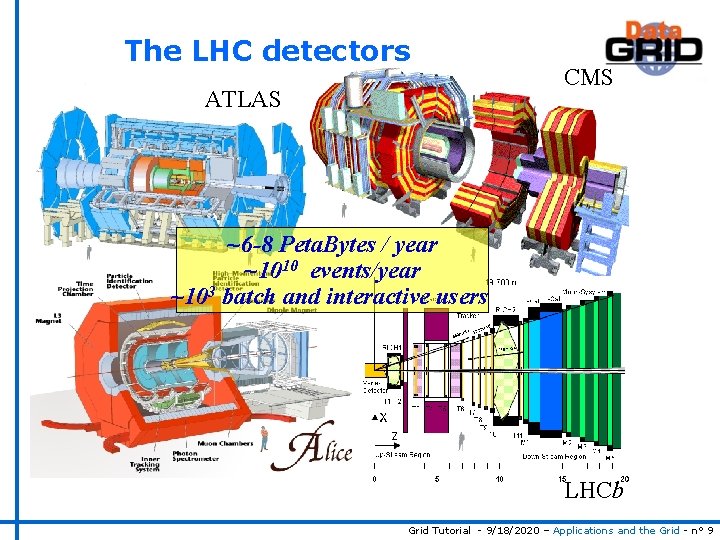 The LHC detectors ATLAS CMS ~6 -8 Peta. Bytes / year ~1010 events/year ~103
