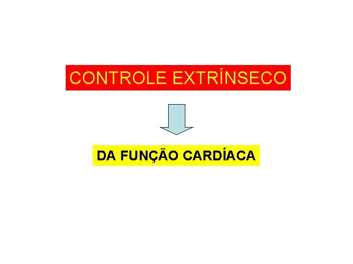 CONTROLE EXTRÍNSECO DA FUNÇÃO CARDÍACA 