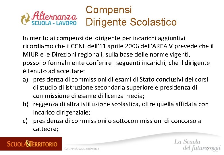 Compensi Dirigente Scolastico In merito ai compensi del dirigente per incarichi aggiuntivi ricordiamo che