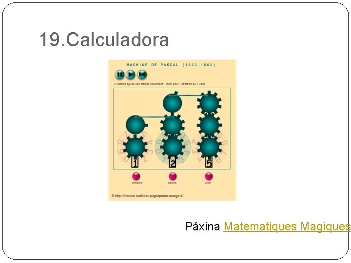 19. Calculadora Páxina Matematiques Magiques 