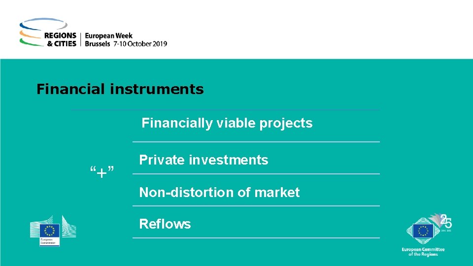 The role of financial instruments in the regional