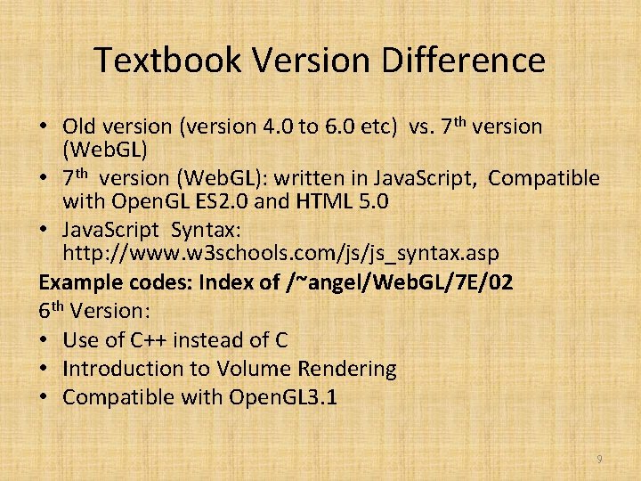 Textbook Version Difference • Old version (version 4. 0 to 6. 0 etc) vs.