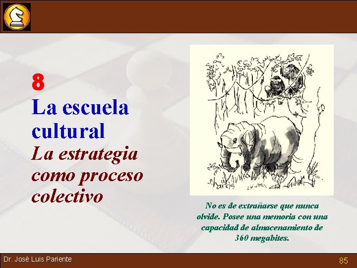 8 La escuela cultural La estrategia como proceso colectivo Dr. José Luis Pariente No