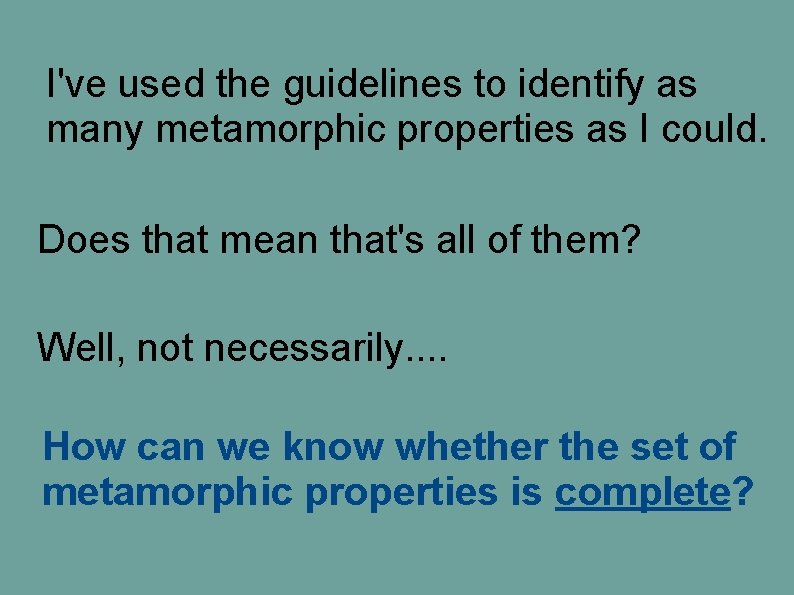 I've used the guidelines to identify as many metamorphic properties as I could. Does I've used the guidelines to identify as many metamorphic properties as I could. Does