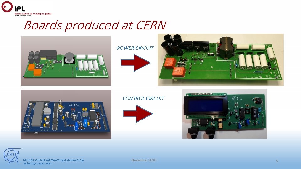 Boards produced at CERN POWER CIRCUIT CONTROL CIRCUIT Interlocks, Controls and Monitoring & Vacuum Boards produced at CERN POWER CIRCUIT CONTROL CIRCUIT Interlocks, Controls and Monitoring & Vacuum