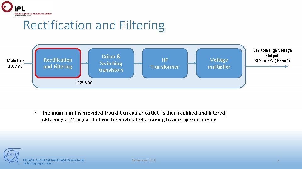 Rectification and Filtering Main line 230 V AC Driver & Switching transistors Rectification and Rectification and Filtering Main line 230 V AC Driver & Switching transistors Rectification and