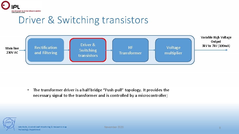 Driver & Switching transistors Main line 230 V AC Rectification and Filtering Driver & Driver & Switching transistors Main line 230 V AC Rectification and Filtering Driver &