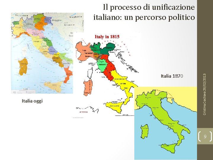 Italia 1870 Italia oggi Cristina Cocilovo 28/02/2013 Il processo di unificazione italiano: un percorso