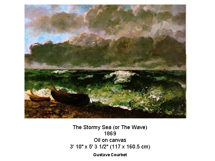 The Stormy Sea (or The Wave) 1869 Oil on canvas 3' 10" x 5'