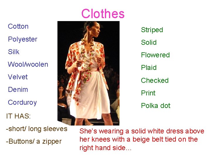 Clothes Cotton Striped Polyester Solid Silk Flowered Wool/woolen Plaid Velvet Checked Denim Print Corduroy