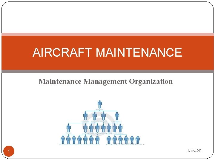 AIRCRAFT MAINTENANCE Maintenance Management Organization 1 Nov-20 