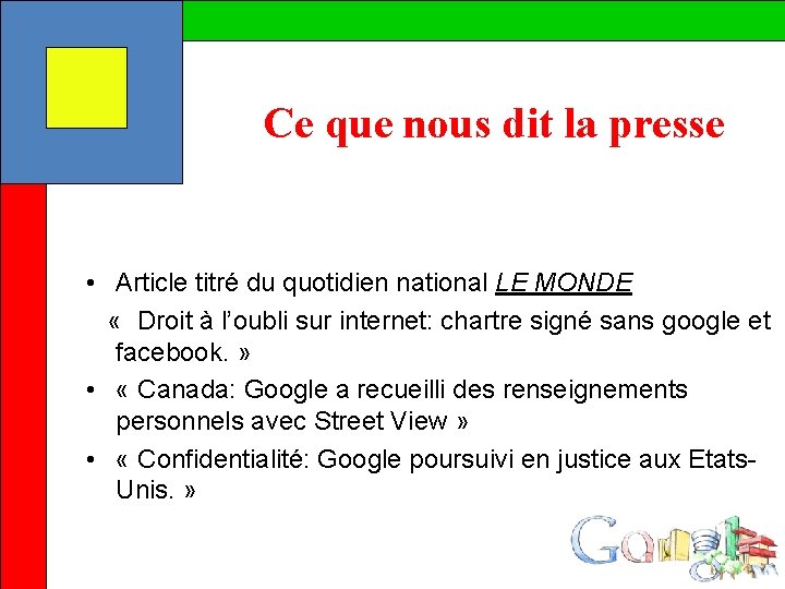 Ce que nous dit la presse • Article titré du quotidien national LE MONDE