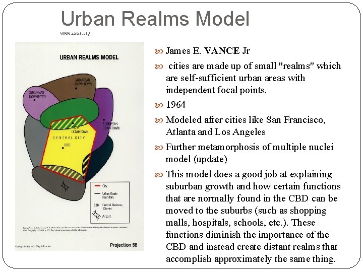 Urban Realms Model www. csiss. org James E. VANCE Jr cities are made up