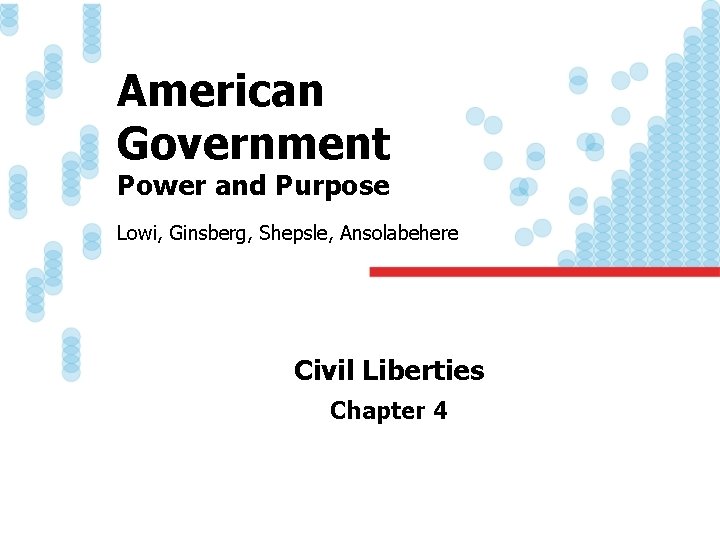 American Government Power and Purpose Lowi, Ginsberg, Shepsle, Ansolabehere Civil Liberties Chapter 4 