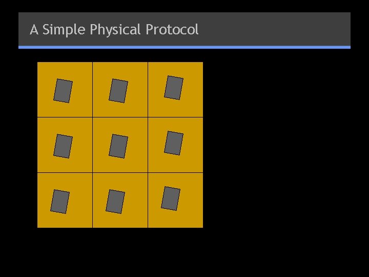 A Simple Physical Protocol Flip coin: rows or columns? 