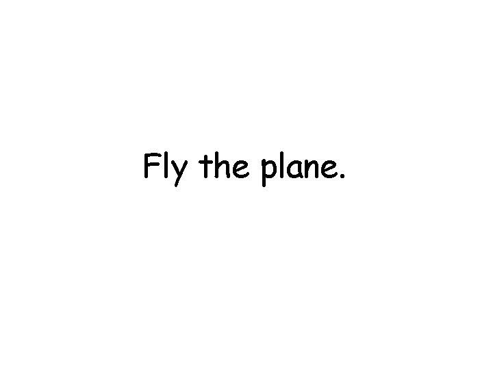 Fly the plane. 