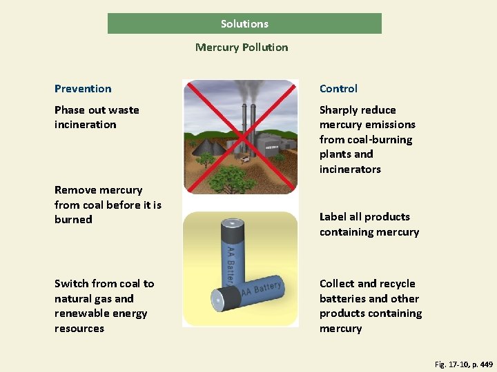 Solutions Mercury Pollution Prevention Control Phase out waste incineration Sharply reduce mercury emissions from