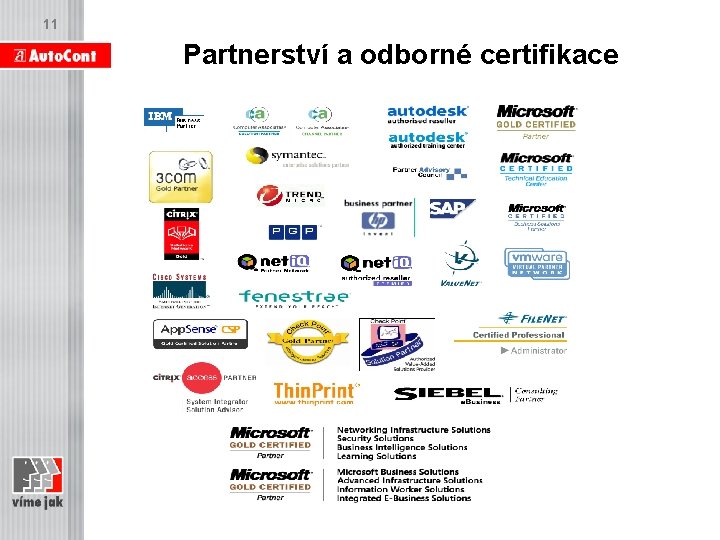 11 Partnerství a odborné certifikace 