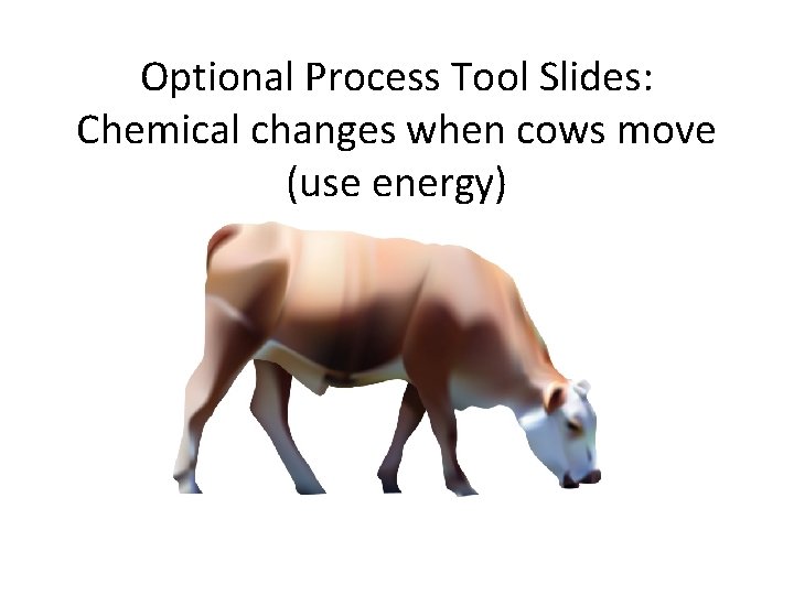 Optional Process Tool Slides: Chemical changes when cows move (use energy) 