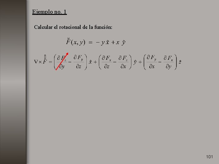 Ejemplo no. 1 Calcular el rotacional de la función: 101 