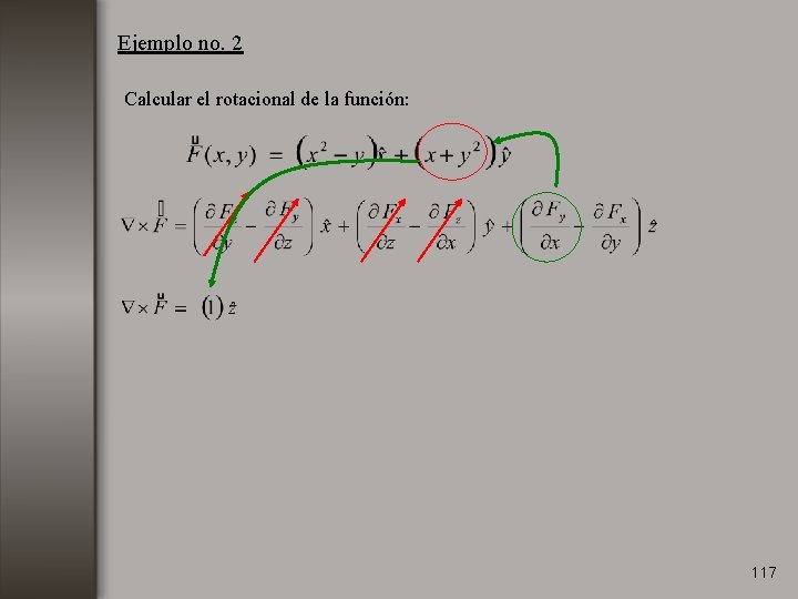 Ejemplo no. 2 Calcular el rotacional de la función: 117 