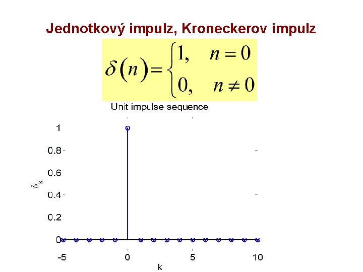 Jednotkový impulz, Kroneckerov impulz 