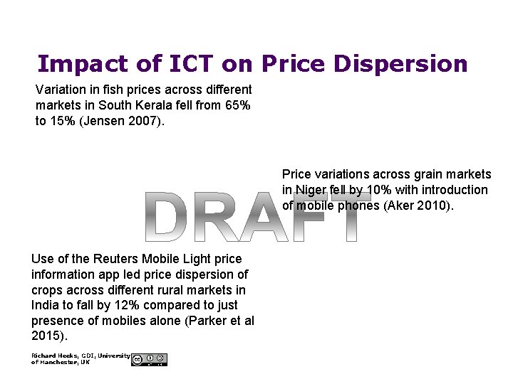 Impact of ICT on Price Dispersion Variation in fish prices across different markets in