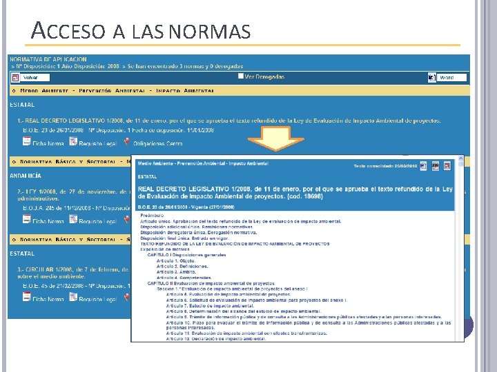 ACCESO A LAS NORMAS 