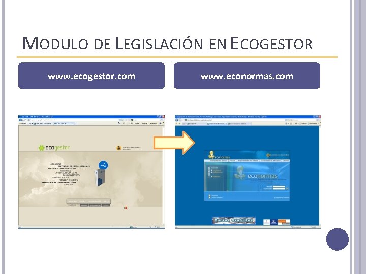 MODULO DE LEGISLACIÓN EN ECOGESTOR www. ecogestor. com www. econormas. com 