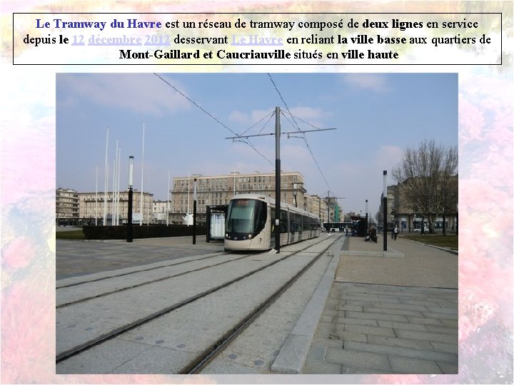 Le Tramway du Havre est un réseau de tramway composé de deux lignes en