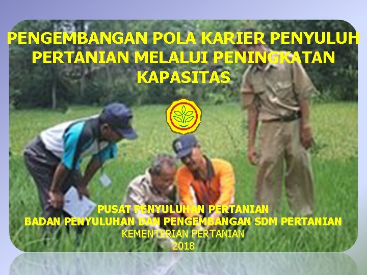 PENGEMBANGAN POLA KARIER PENYULUH PERTANIAN MELALUI PENINGKATAN KAPASITAS PUSAT PENYULUHAN PERTANIAN BADAN PENYULUHAN DAN