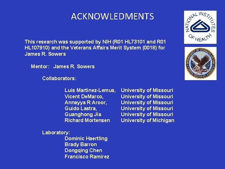 ACKNOWLEDMENTS This research was supported by NIH (R 01 HL 73101 and R 01