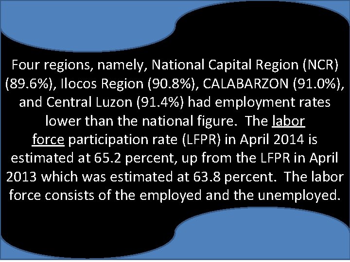 Four regions, namely, National Capital Region (NCR) (89. 6%), Ilocos Region (90. 8%), CALABARZON