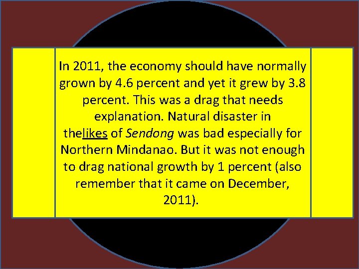 In 2011, the economy should have normally grown by 4. 6 percent and yet