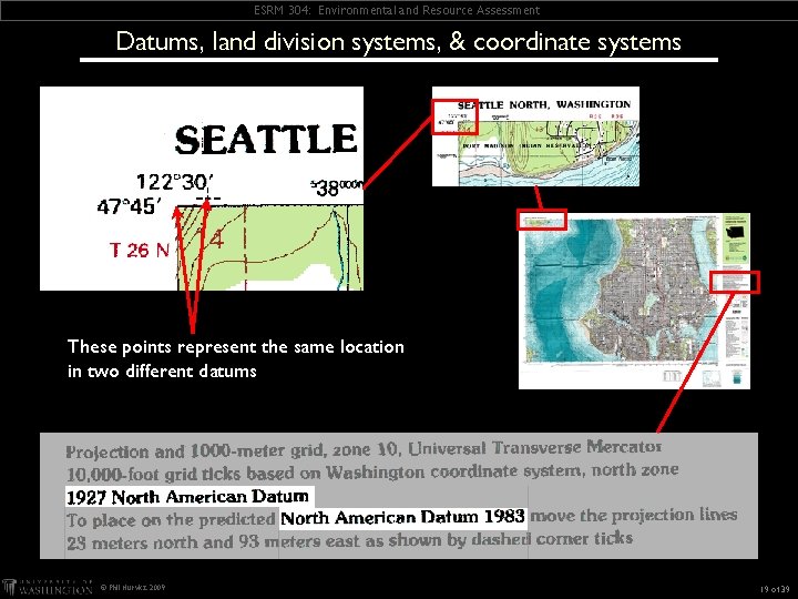 ESRM 304: Environmental and Resource Assessment Datums, land division systems, & coordinate systems These