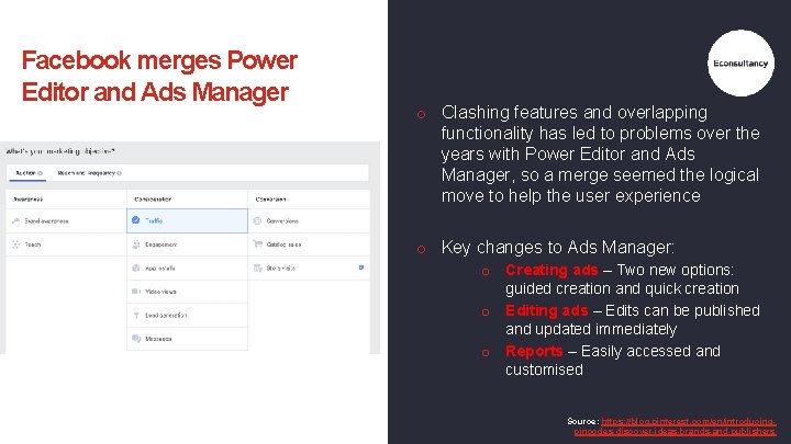 Facebook merges Power Editor and Ads Manager o Clashing features and overlapping functionality has