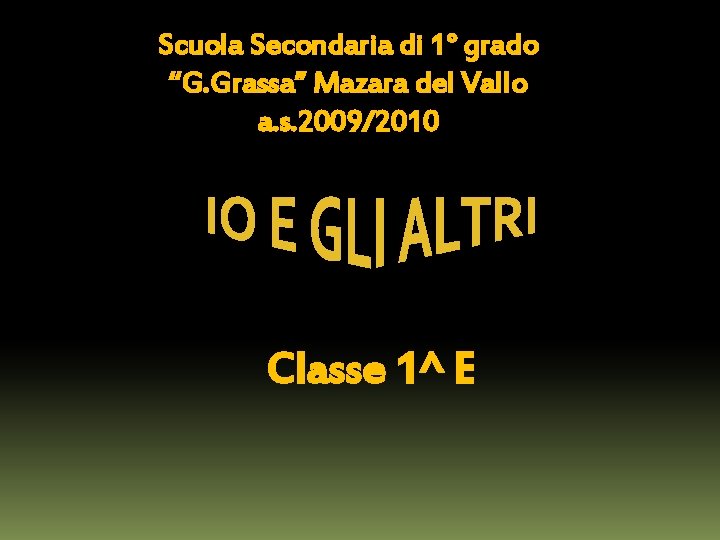Scuola Secondaria di 1° grado “G. Grassa” Mazara del Vallo a. s. 2009/2010 Classe Scuola Secondaria di 1° grado “G. Grassa” Mazara del Vallo a. s. 2009/2010 Classe