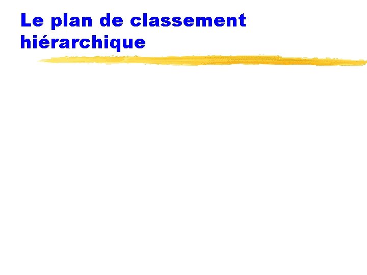 Le plan de classement hiérarchique 