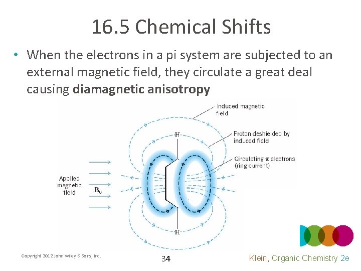 16. 5 Chemical Shifts • When the electrons in a pi system are subjected