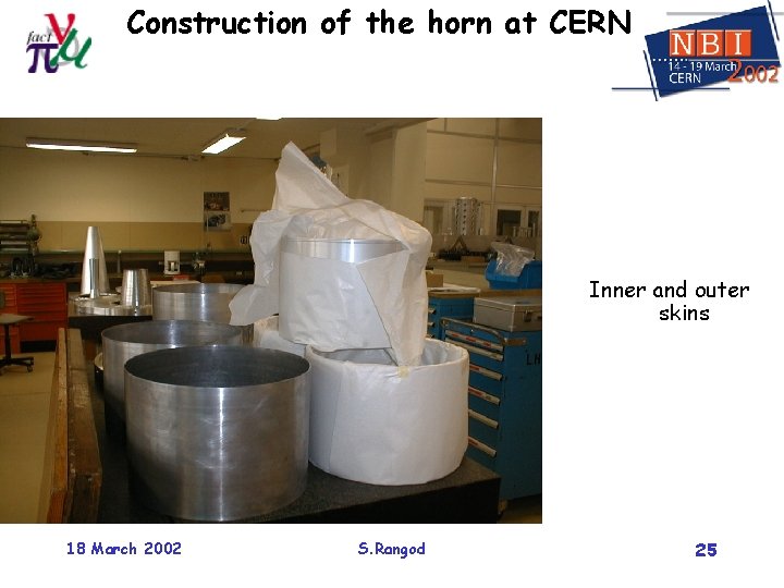 Construction of the horn at CERN Inner and outer skins 18 March 2002 S.