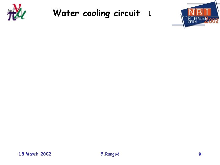 Water cooling circuit • • • 1 Mean power dissipation in the horn by