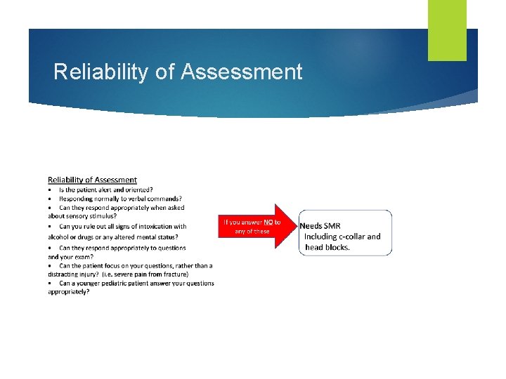 Reliability of Assessment 